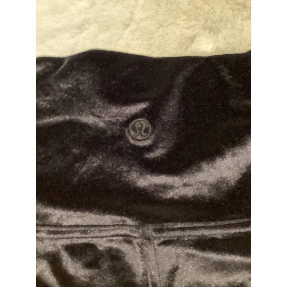 Lululemon Wunder Under High-Rise Tight 28 Black Crushed Velvet Leggings Size 8 - Picture 4 of 5